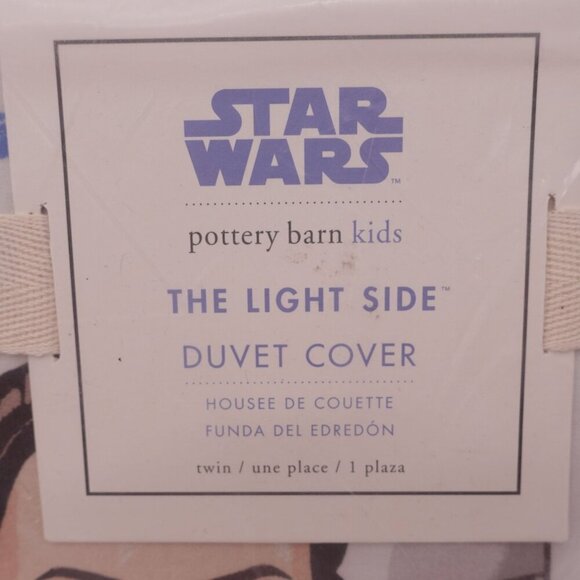 NWT Pottery Barn Kids X Star Wars Light Side Duvet Cover Size Twin White Cotton - Picture 4 of 8